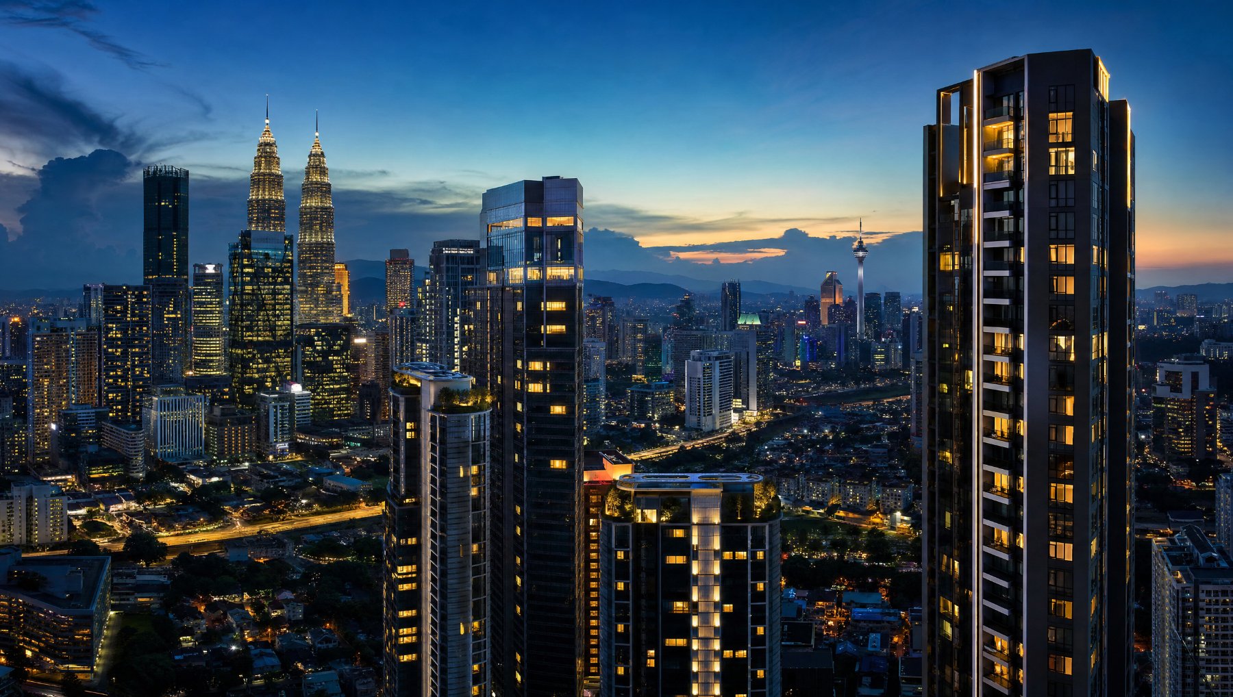 Kuala Lumpur skyline at dusk